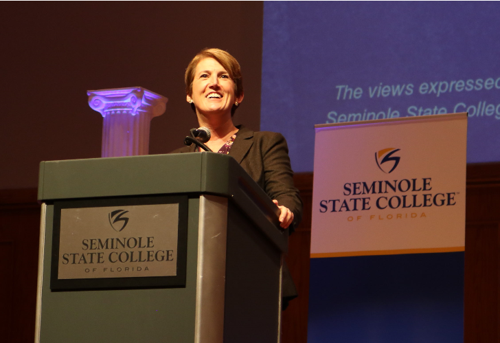 Georgia Lorenz speaking at Seminole State College